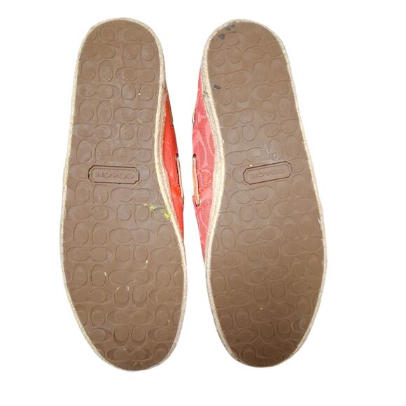 COACH Espadrille Orchid Signature Shoes Size 9 Slip On Leather Canvas - Picture 5 of 7